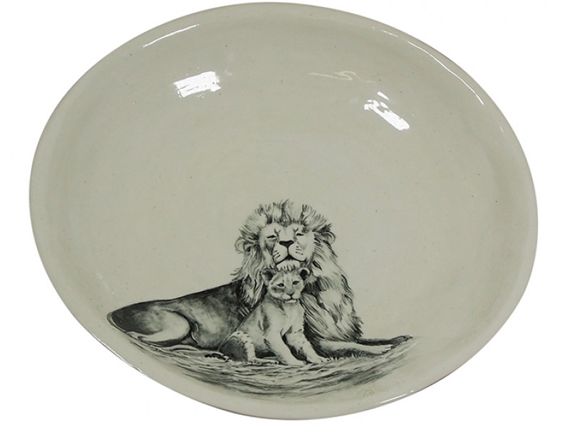 Handmade Ceramic Safari Lion Bowl